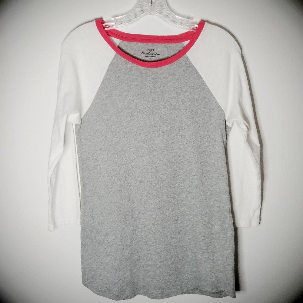 J. CREW COLOR BLOCK RETRO STYLE BASEBALL TEE SZ SM